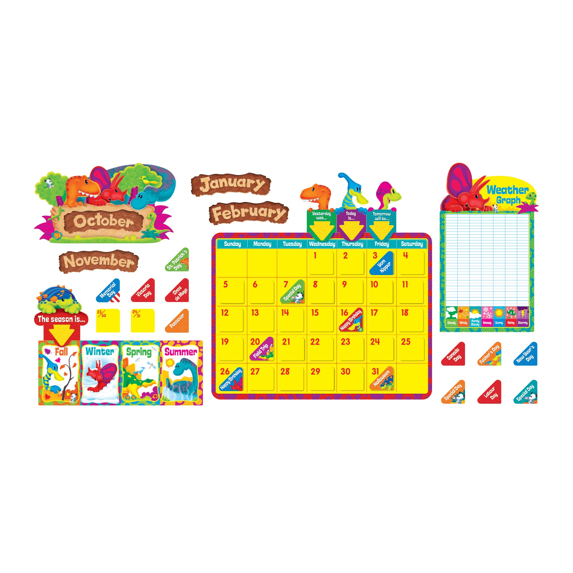 Dino-Mite Pals® Calendar Bulletin Board Set - Adventures in Learning